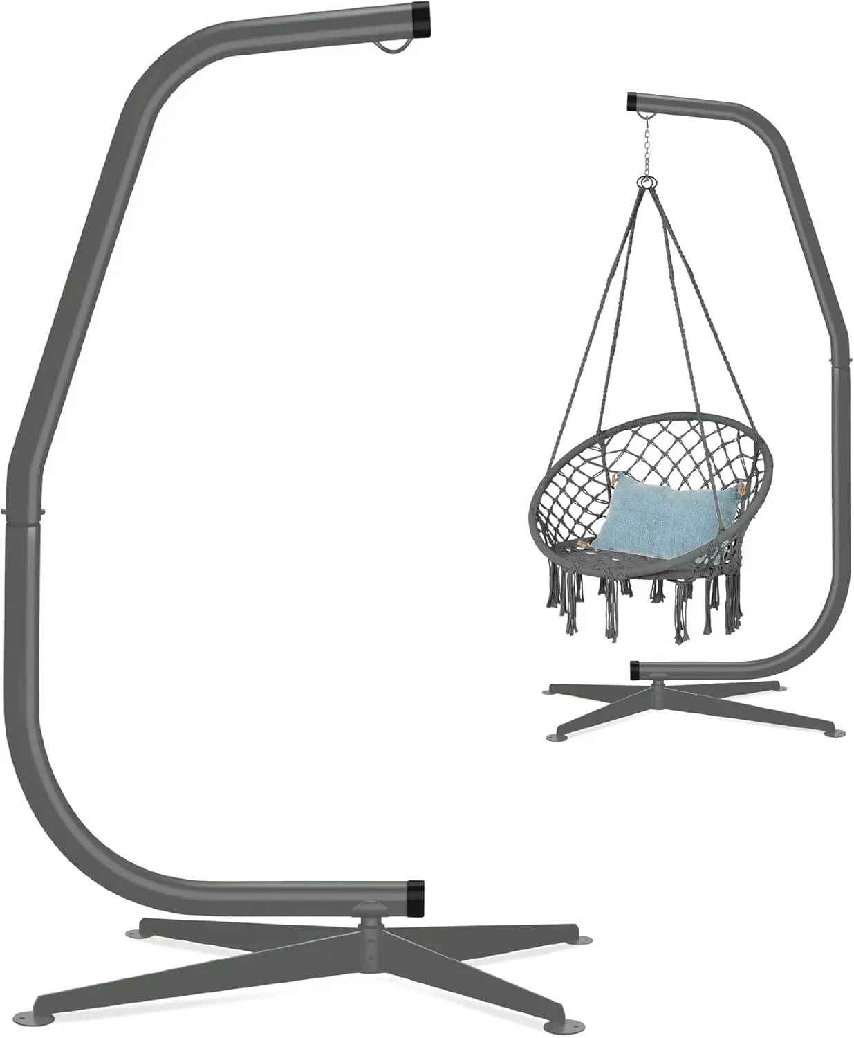 Best Choice Products Metal Hanging Hammock C-Stand for Chair Weather Resistant Finish